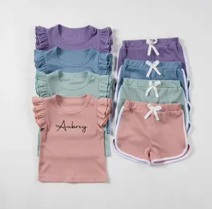 Frill Top & short set personalised