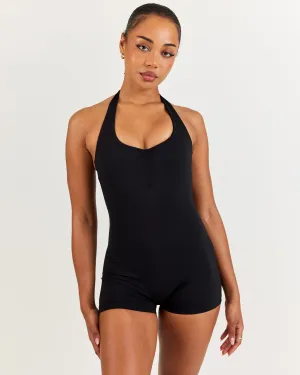 Front Scrunch Unitard - Black