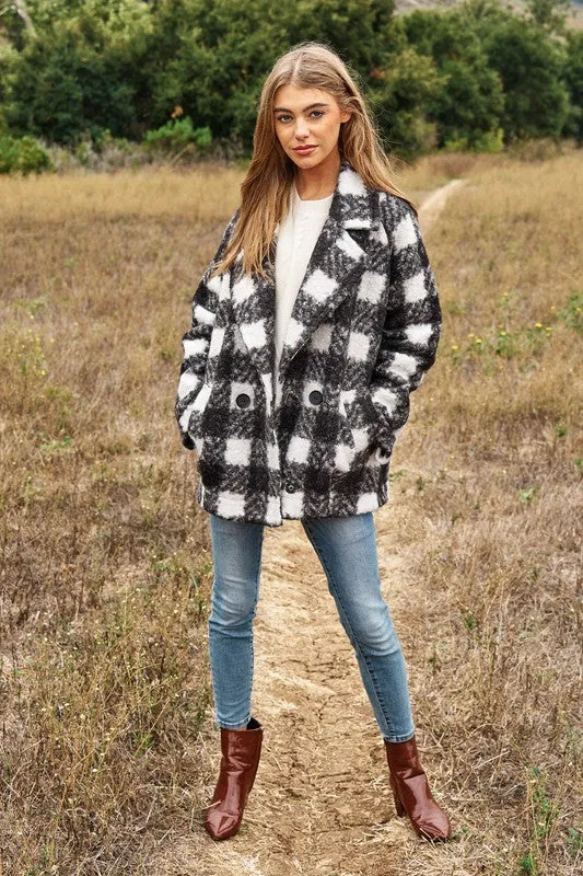 Fuzzy Boucle Double Breasted Jacket (Various colors), Davi & Dani
