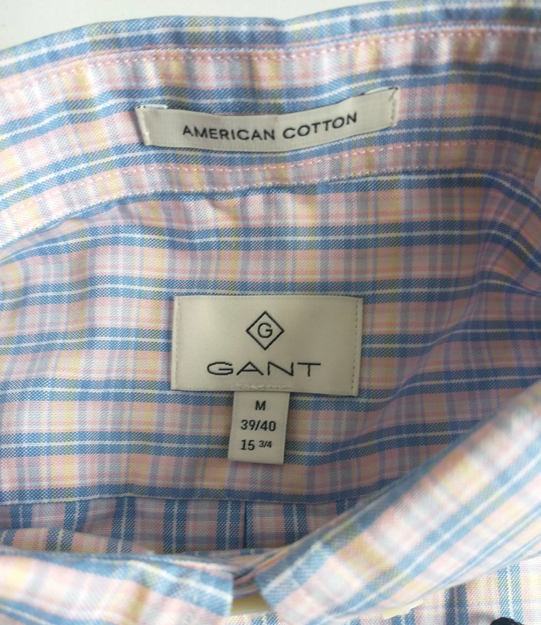 GANT DIAMOND G Men's Blossom Madras Check Fitted BD 303762 Size Medium NWT