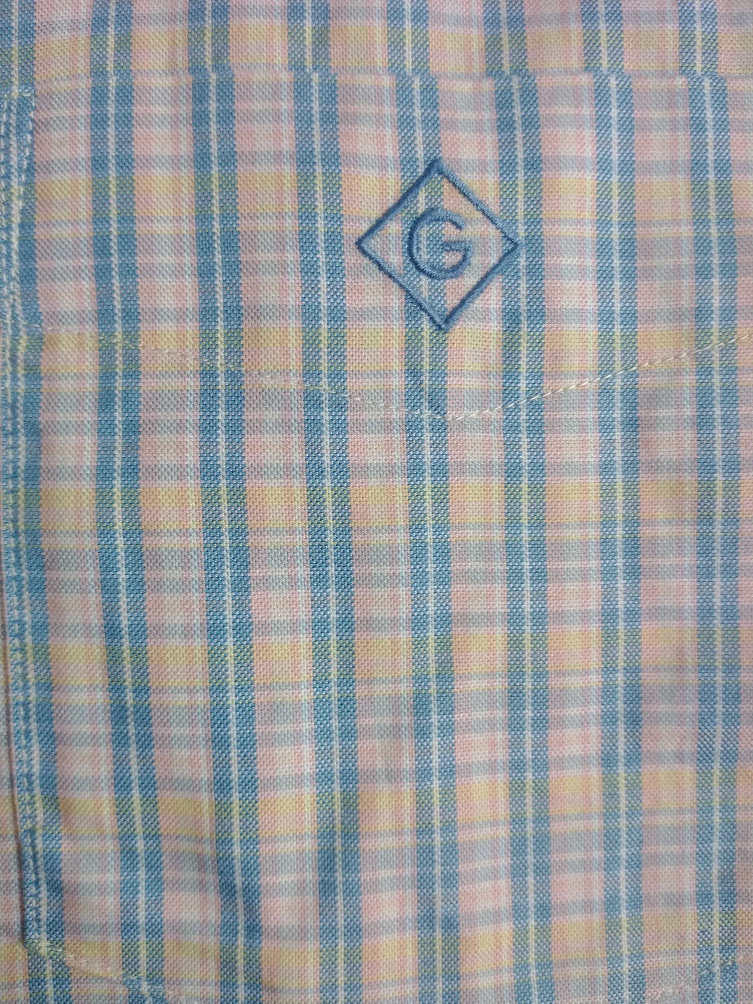 GANT DIAMOND G Men's Blossom Madras Check Fitted BD 303762 Size Medium NWT