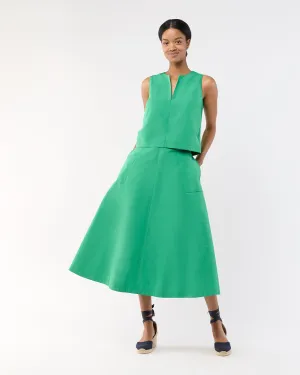 Gemma Circle Skirt - Leaf Nylon Faille