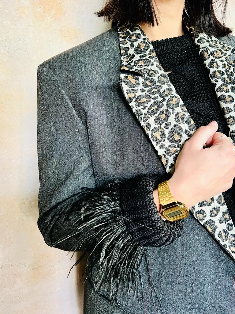 GIANNI VERSACE TAPESTRY LEOPARD BLAZER