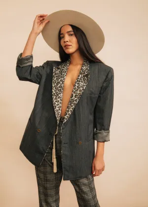 GIANNI VERSACE TAPESTRY LEOPARD BLAZER