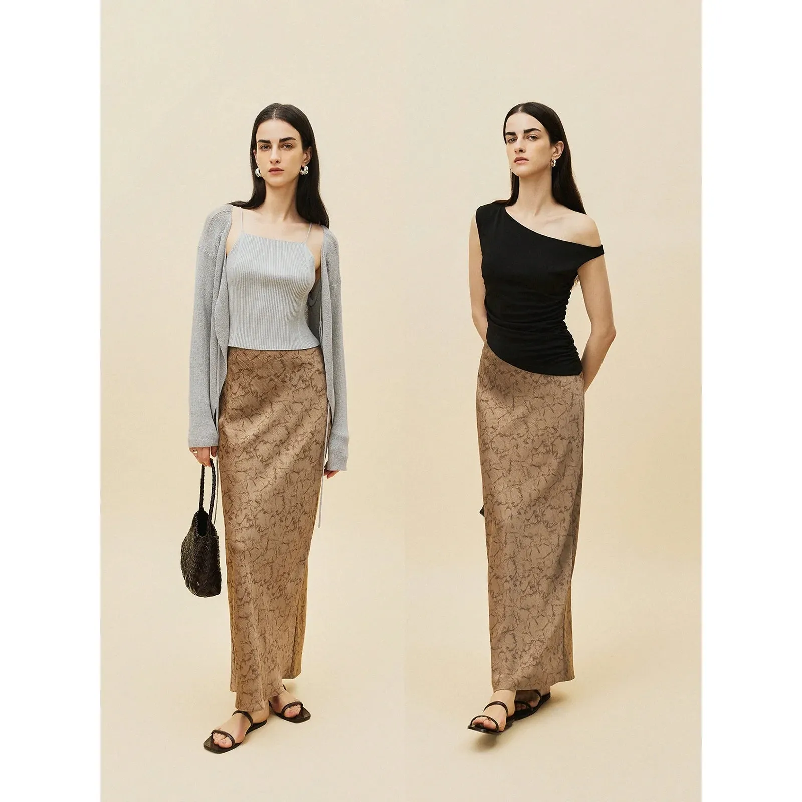 Gilded Jacquard Long Skirt