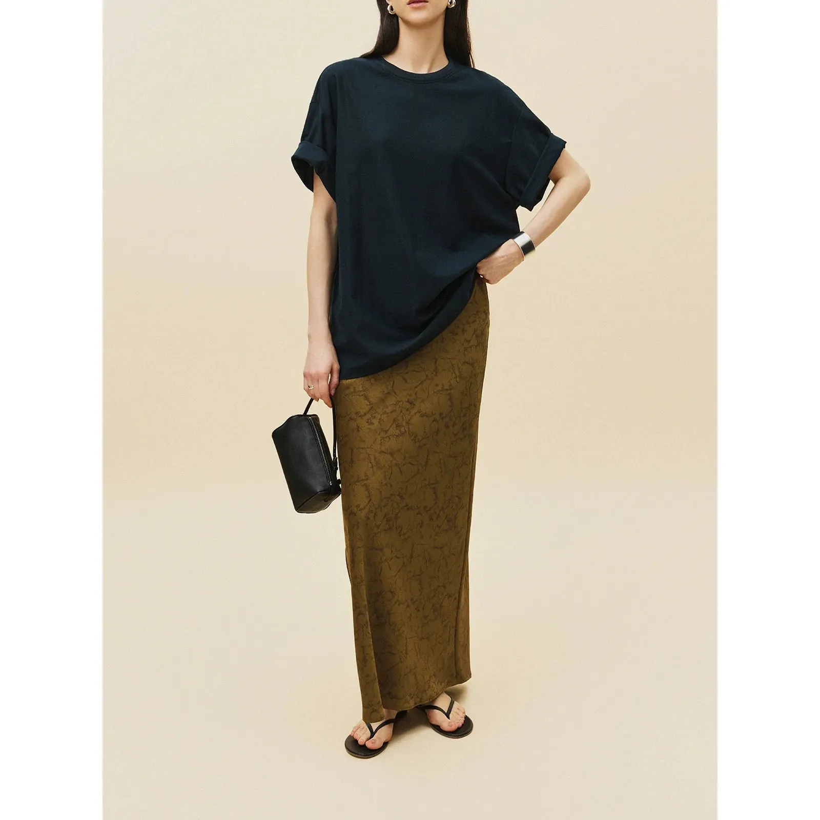 Gilded Jacquard Long Skirt