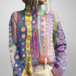 Gina | Handcrafted High Neck Premium Knit Sweater