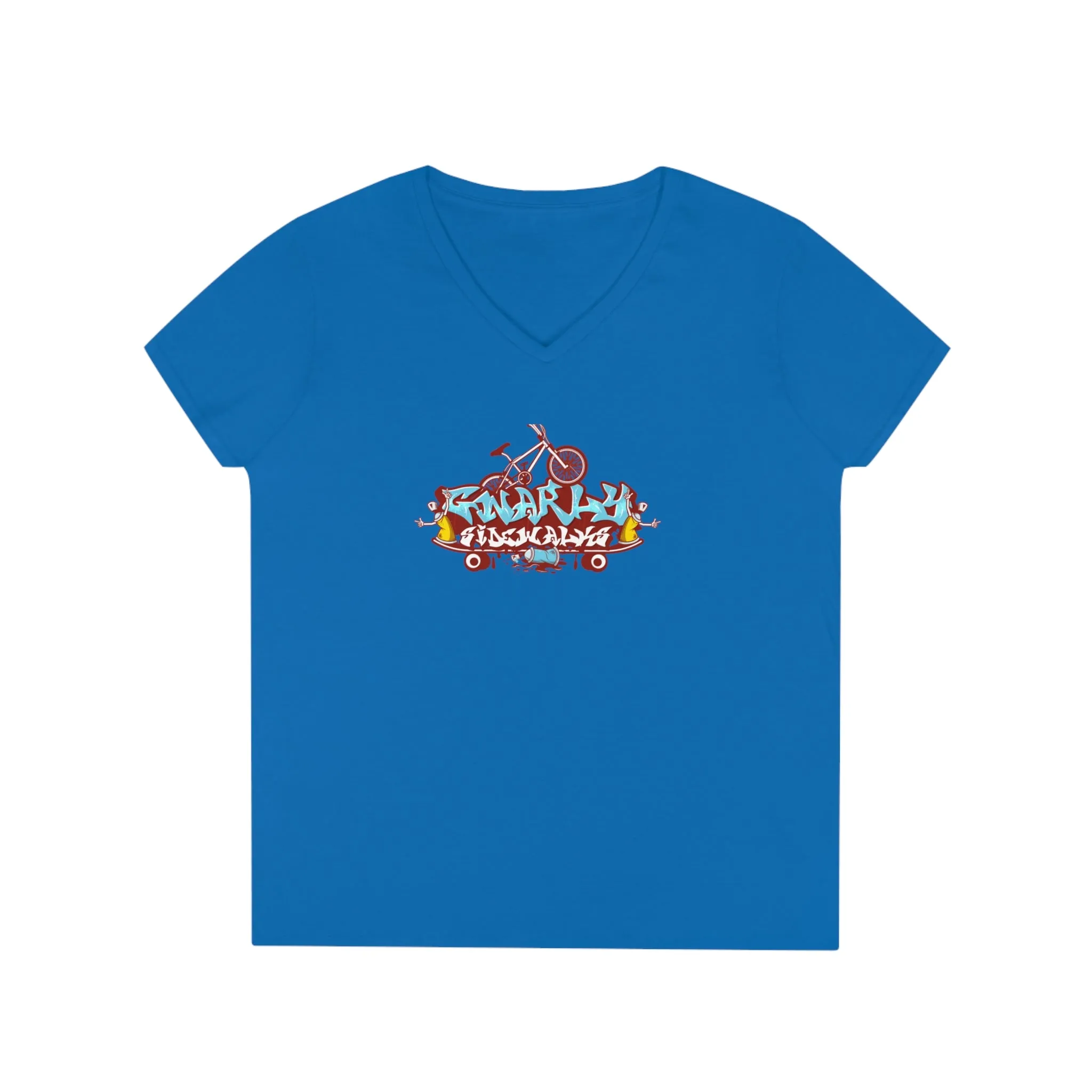 Gnarly Sidewalks - Ladies' V-Neck T-Shirt
