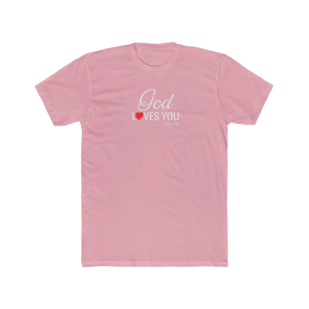 God Loves You Men's Cotton Crew Tee