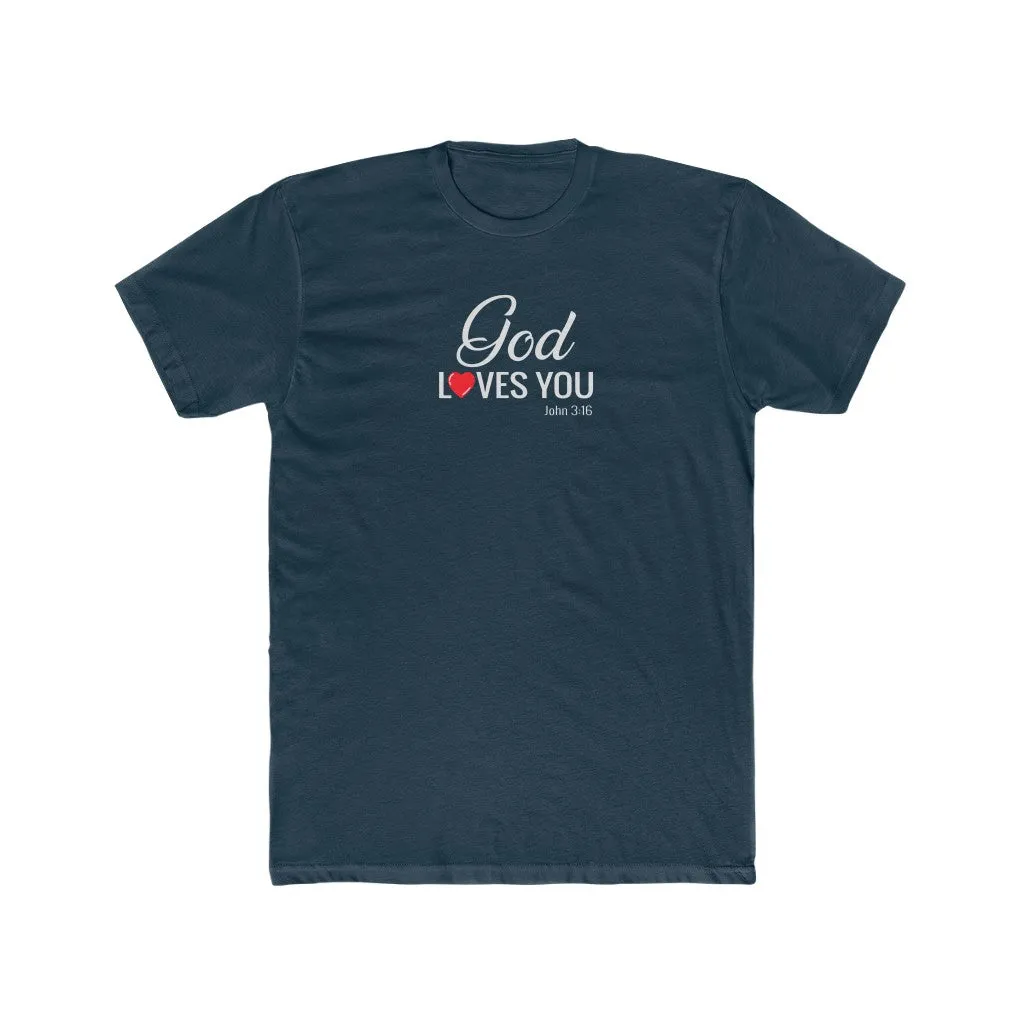God Loves You Men's Cotton Crew Tee