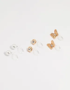 Gold Butterfly Ear Cuff 3-Pack
