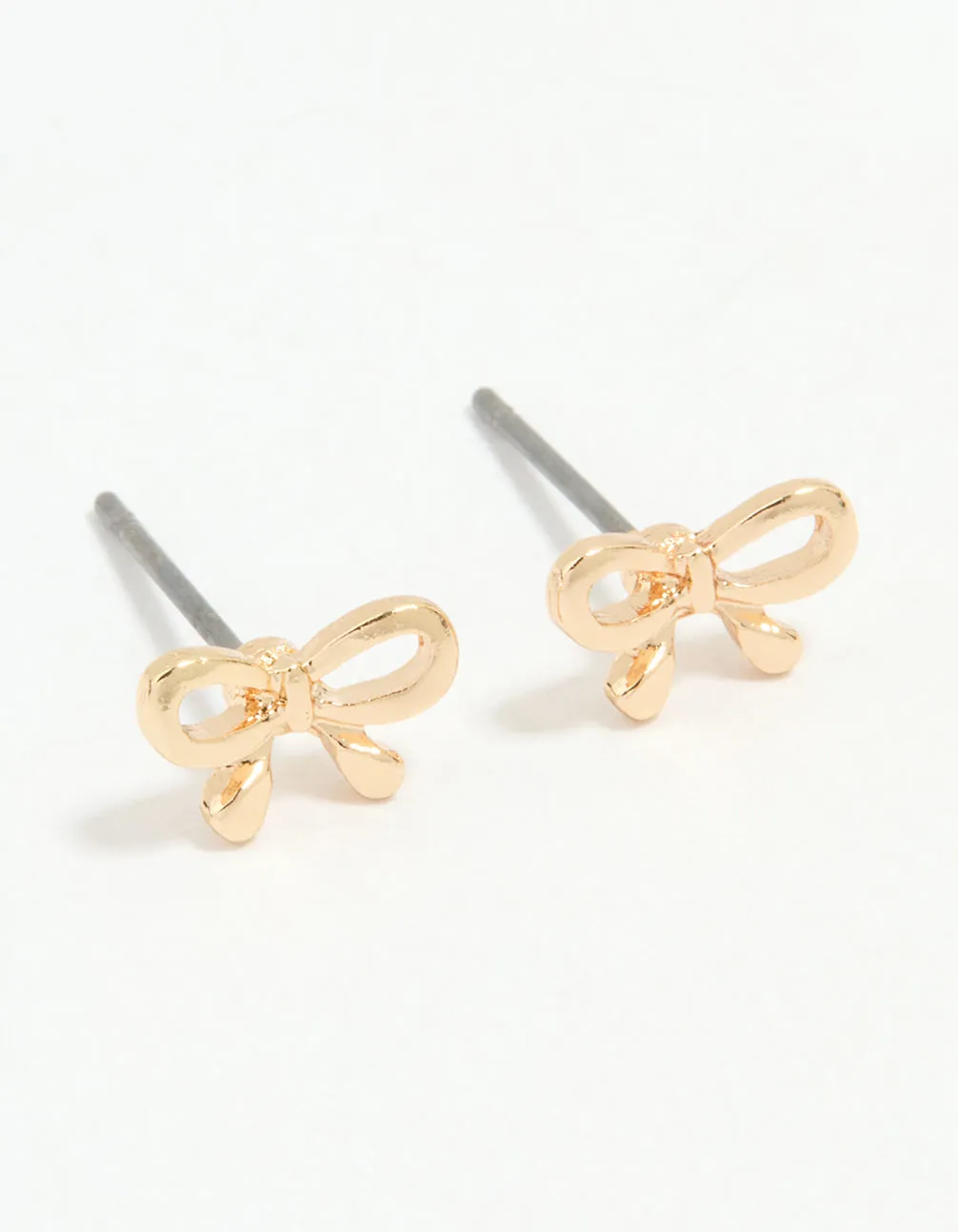 Gold Petite Bow Stud Earrings
