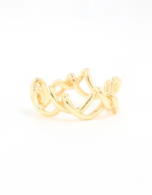 Gold Plated Wire Twisted Ring