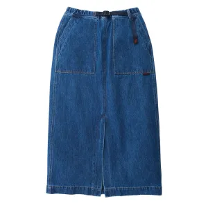 Gramicci Womens Long Denim Skirt Mid Indigo