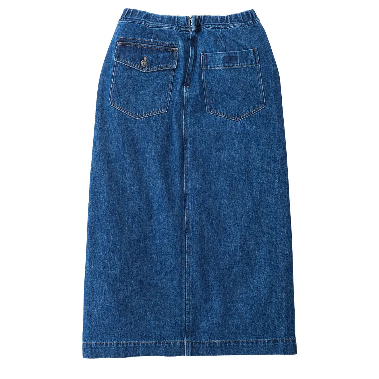 Gramicci Womens Long Denim Skirt Mid Indigo