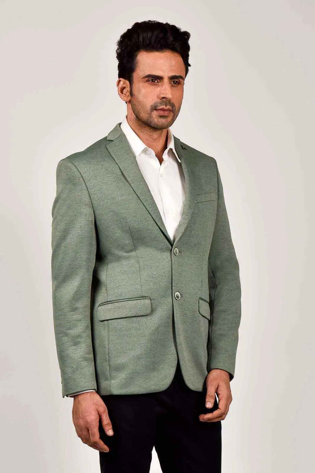 Green Knitted Blazer for Party