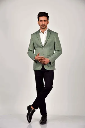Green Knitted Blazer for Party