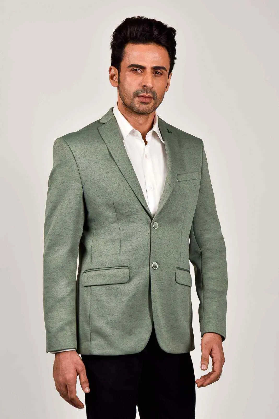 Green Knitted Blazer for Party