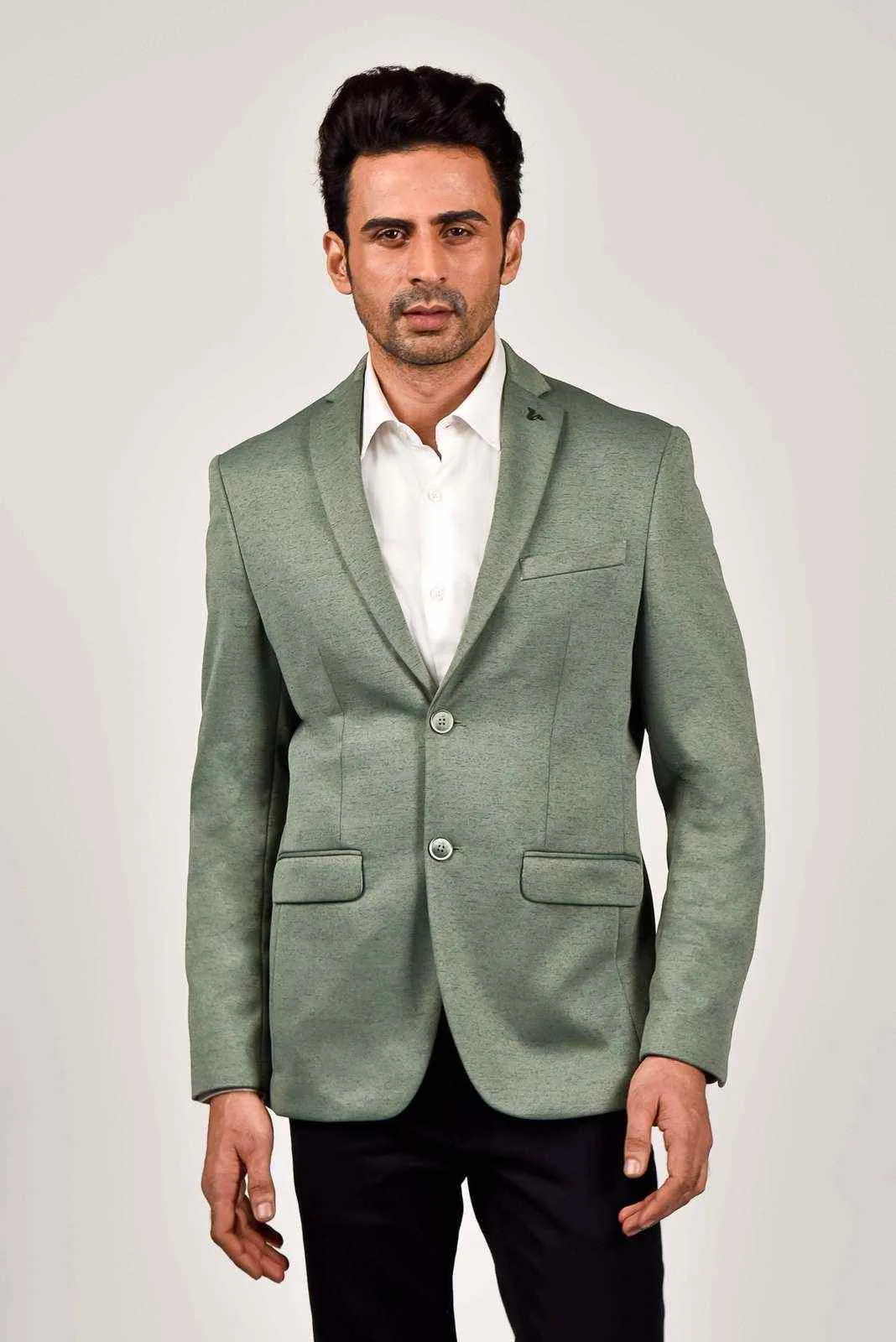 Green Knitted Blazer for Party