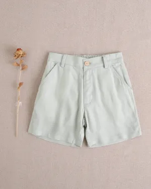 Green Linen Boys'  Shorts
