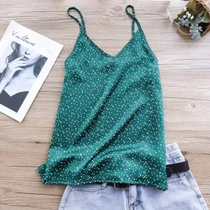 Green Satin Tank Top