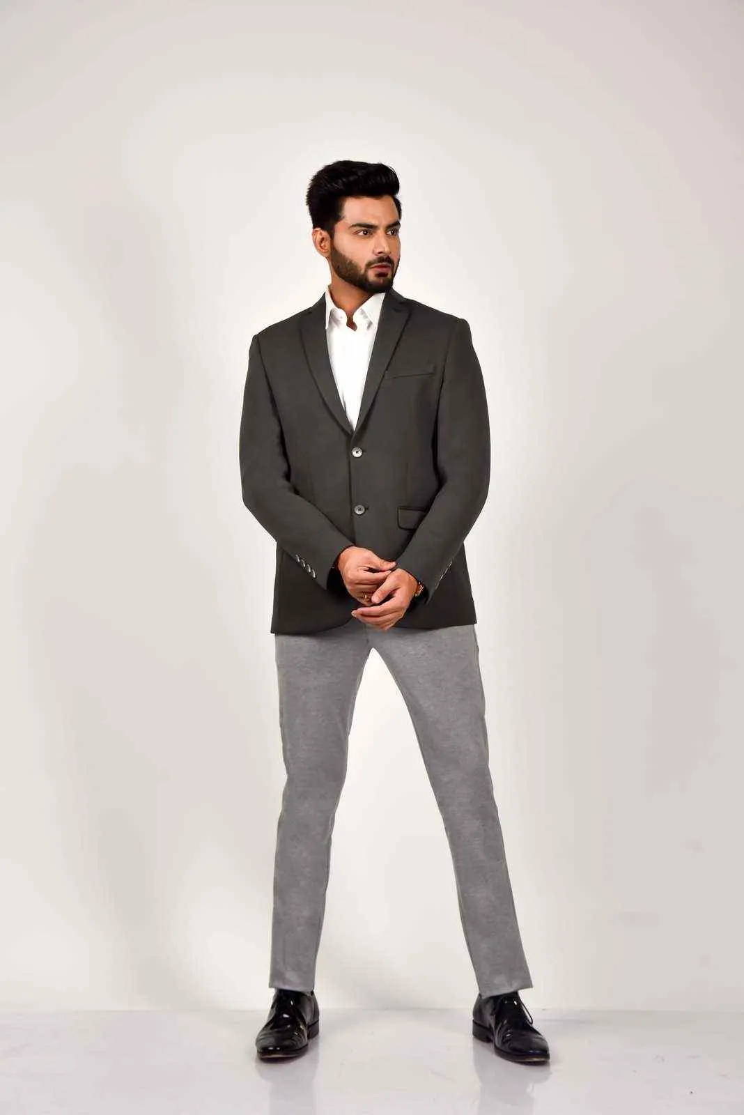 Grey Knitted Premium Blazer