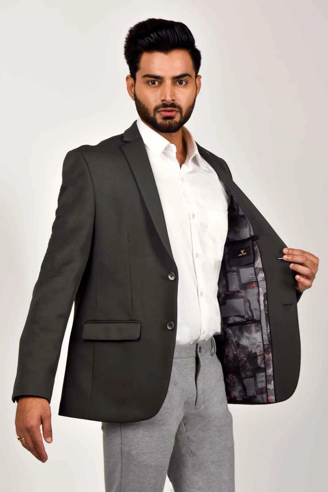 Grey Knitted Premium Blazer