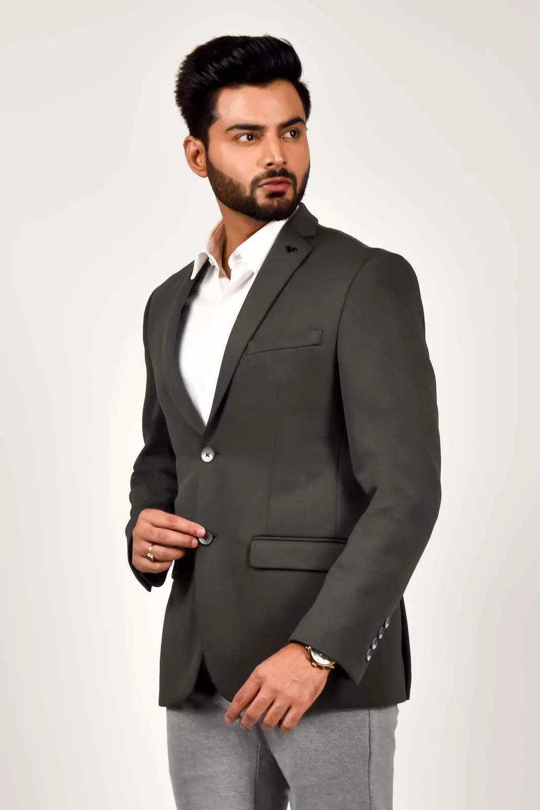 Grey Knitted Premium Blazer