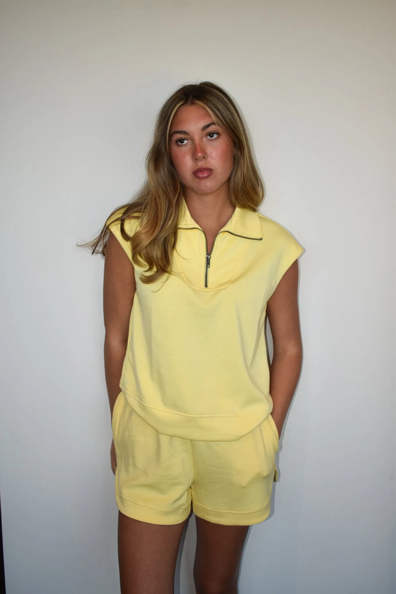 Halle Stretch Fit Shorts- Yellow