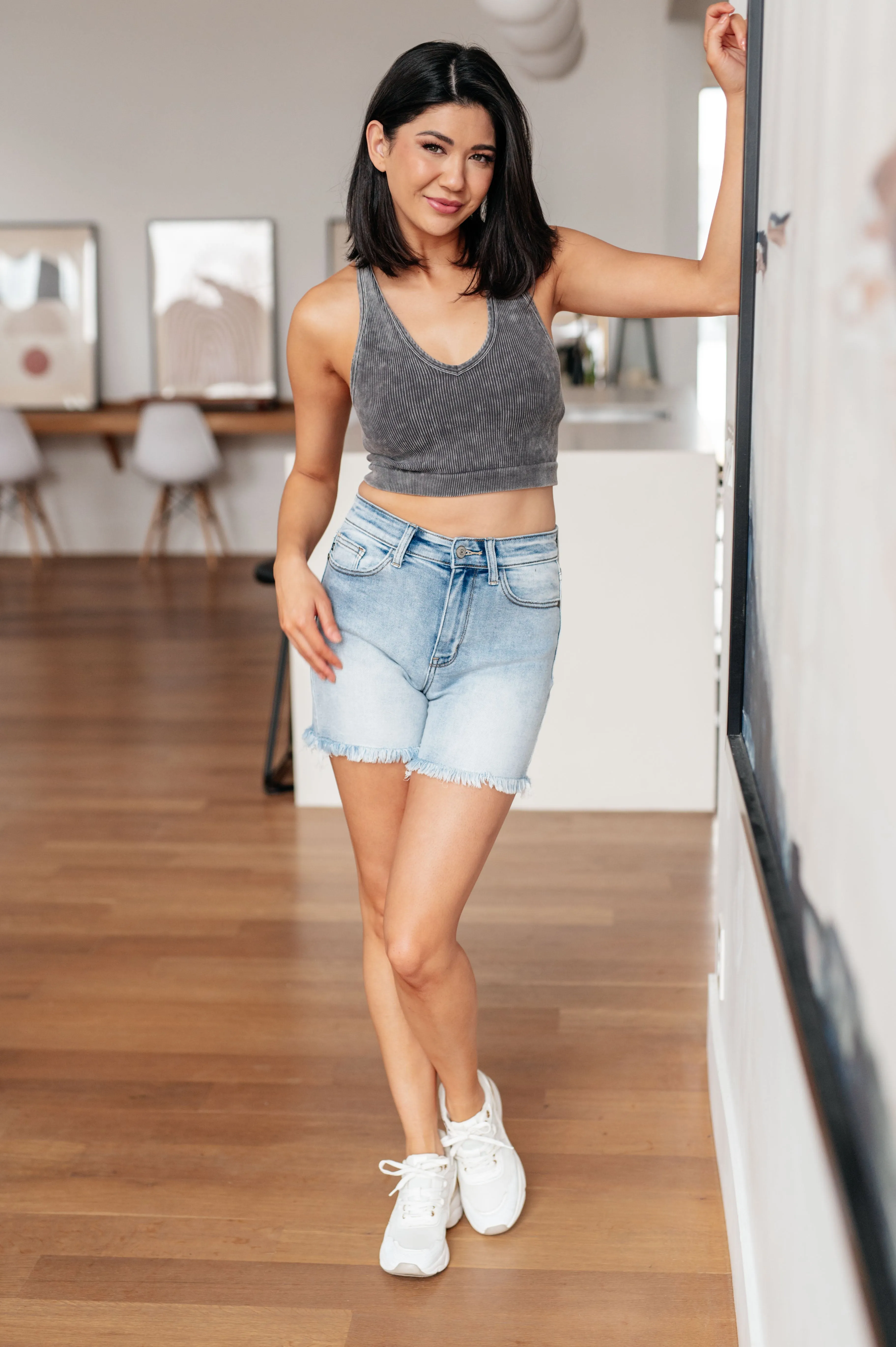 Hazel Blues® |  Jenny High Rise Cutoff Dad Shorts (RETAIL)