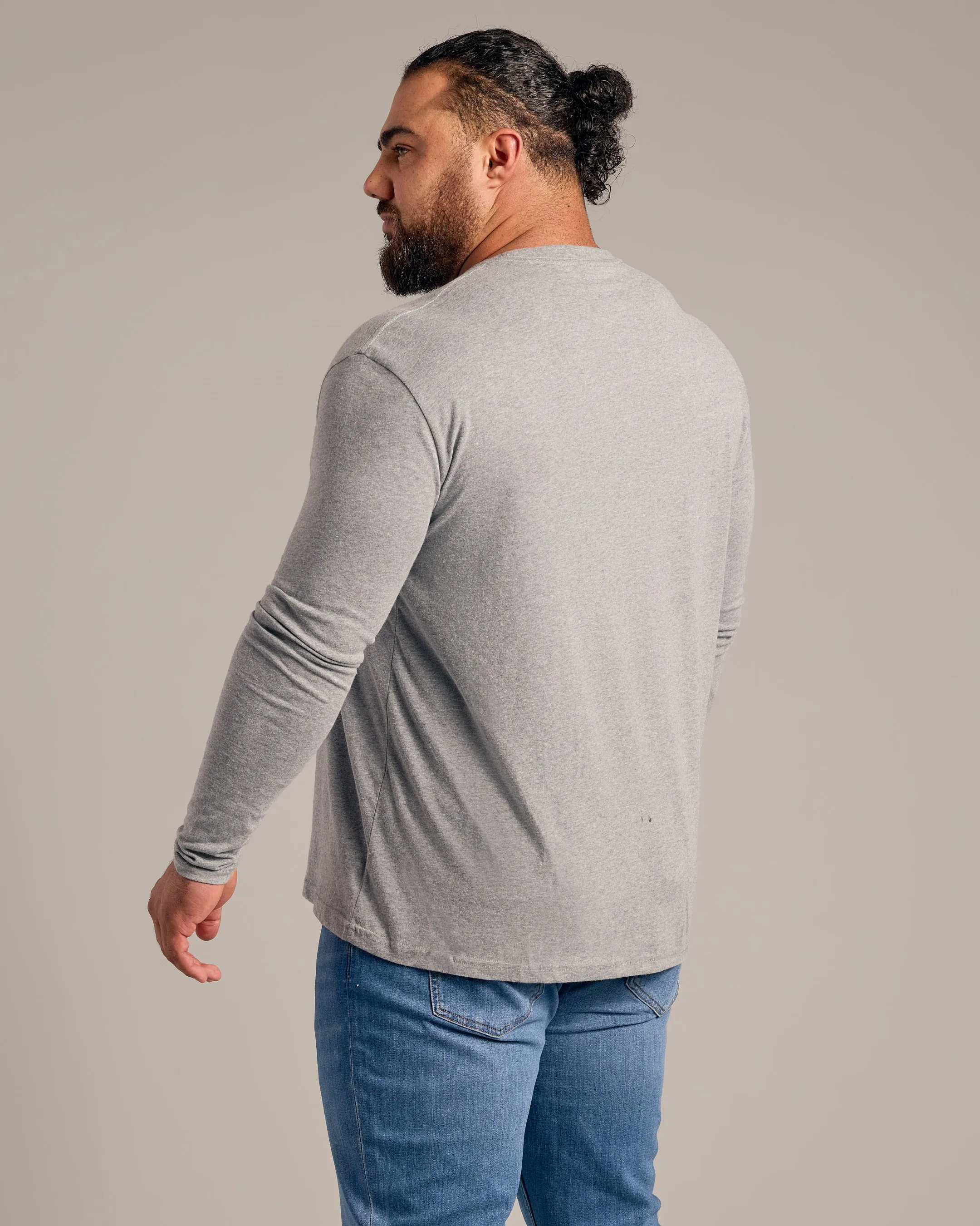 Heather Gray Long Sleeve Crew Neck Tee