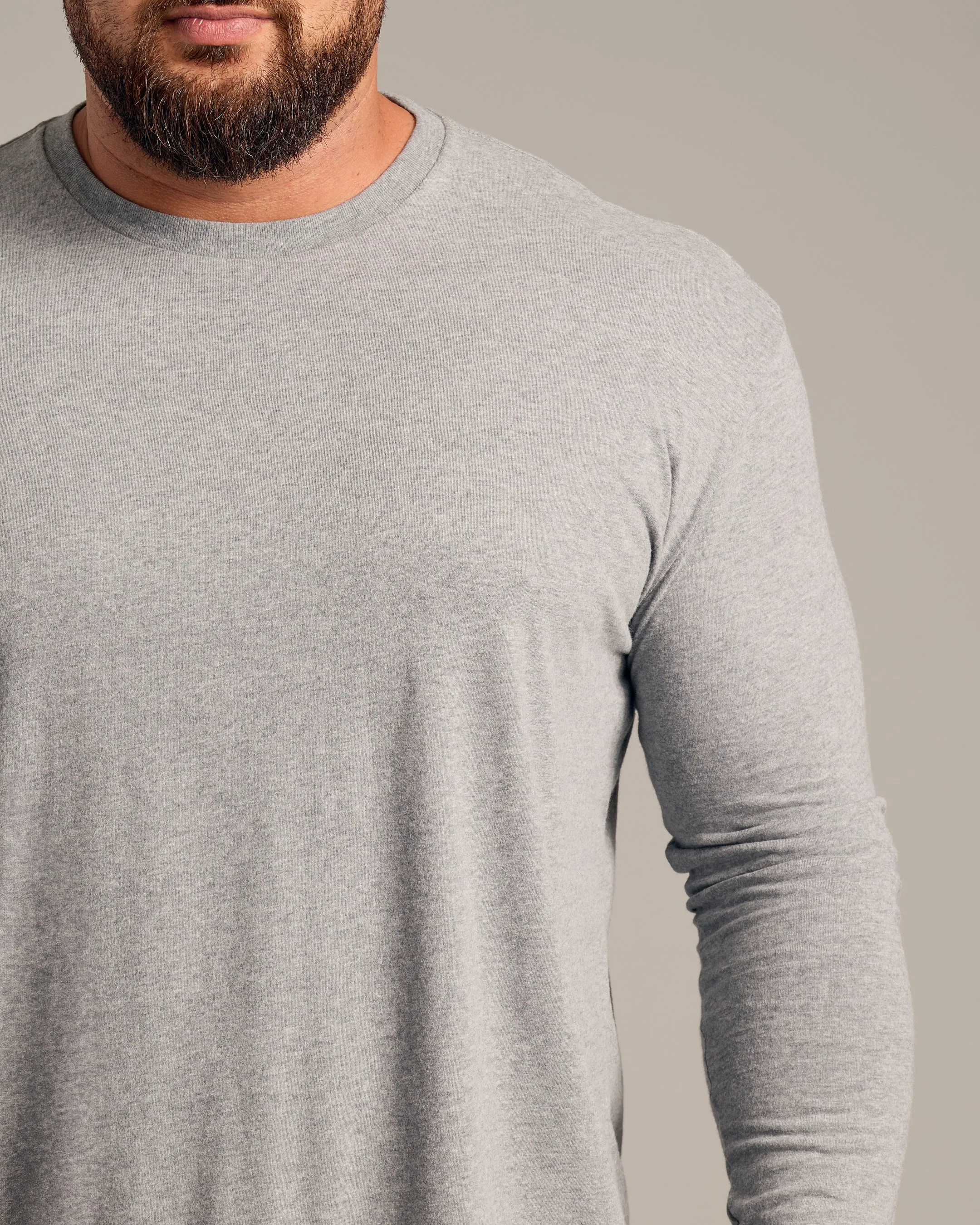 Heather Gray Long Sleeve Crew Neck Tee