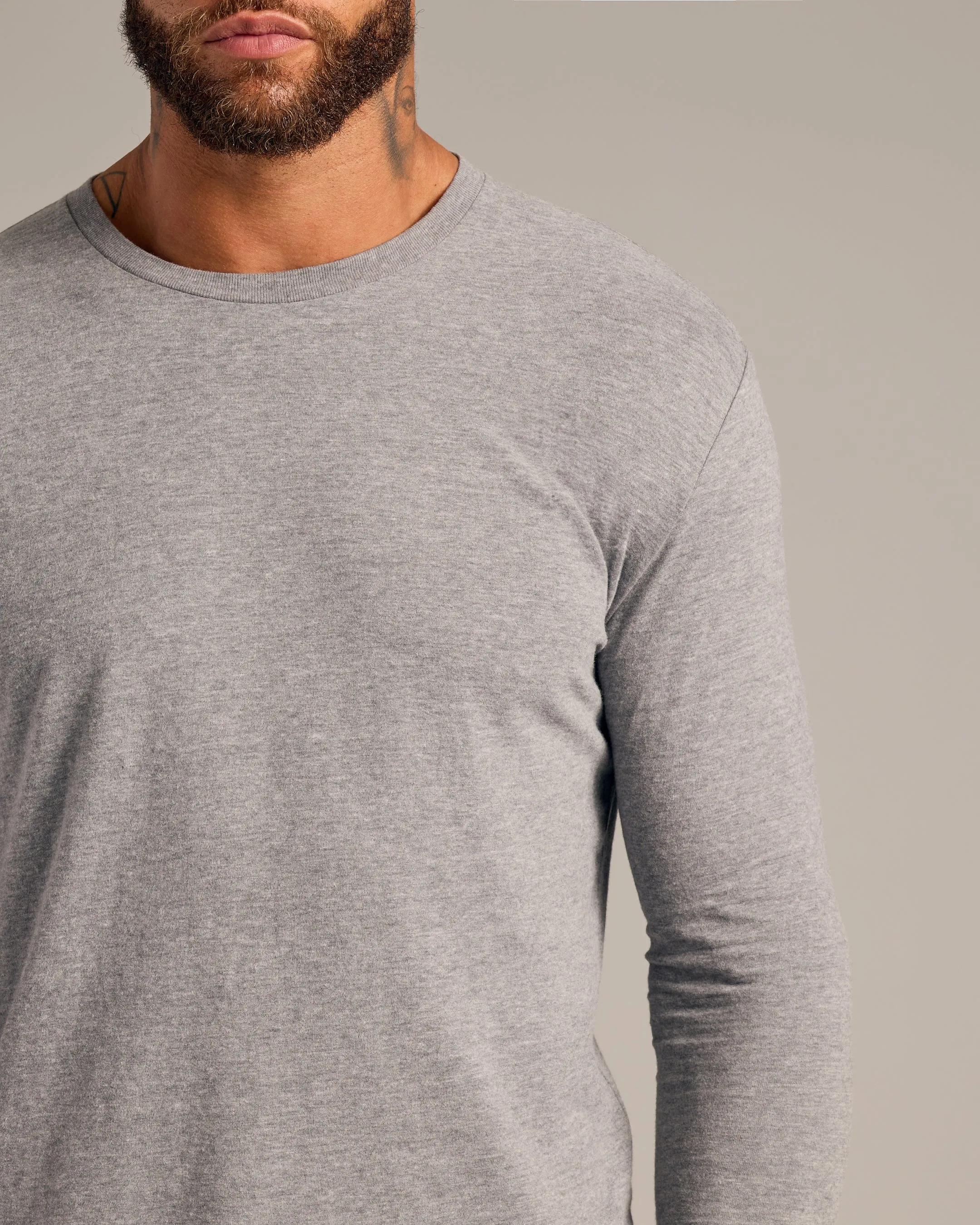 Heather Gray Long Sleeve Crew Neck Tee