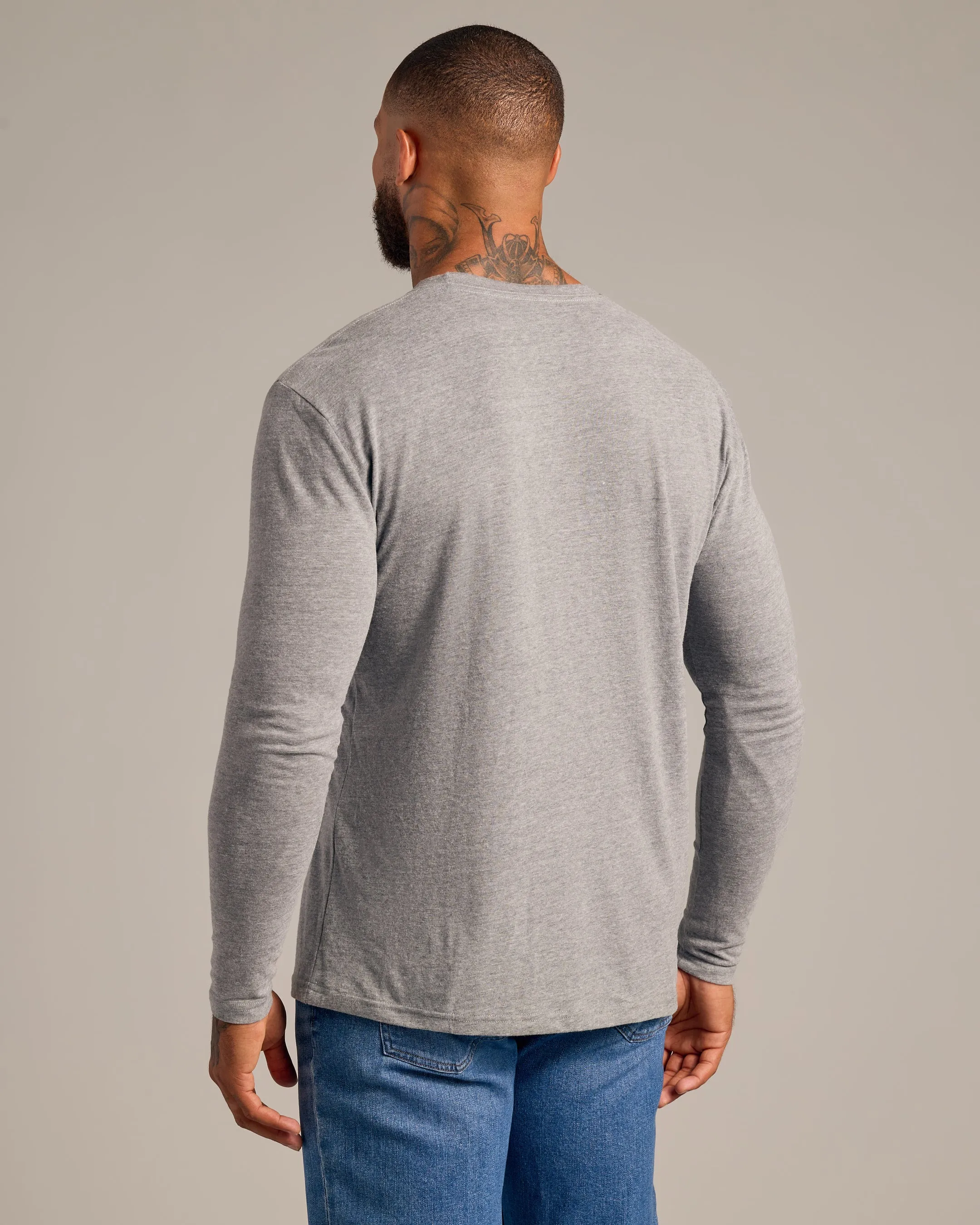 Heather Gray Long Sleeve Crew Neck Tee