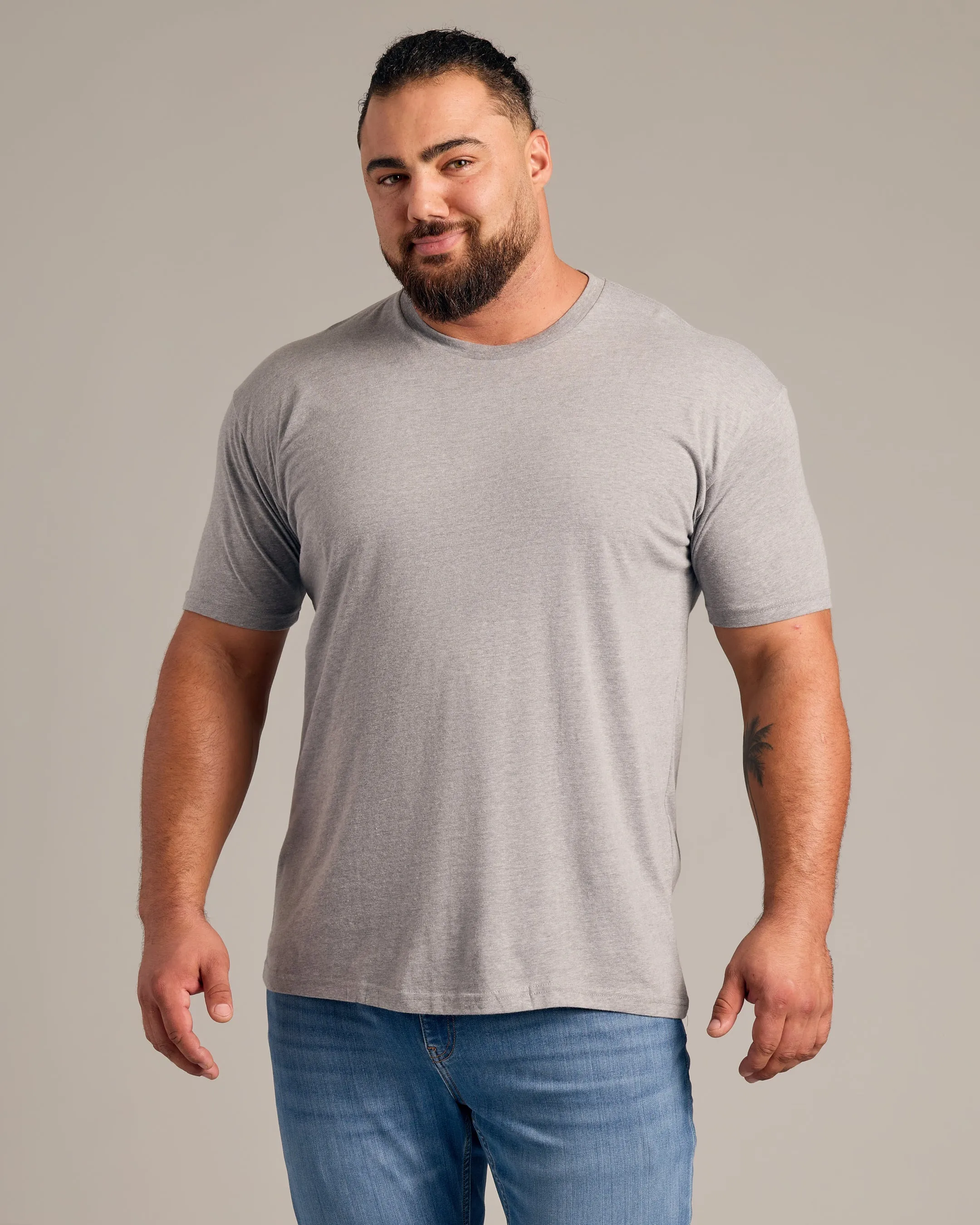 Heather Gray Short Sleeve Crew Neck Tee