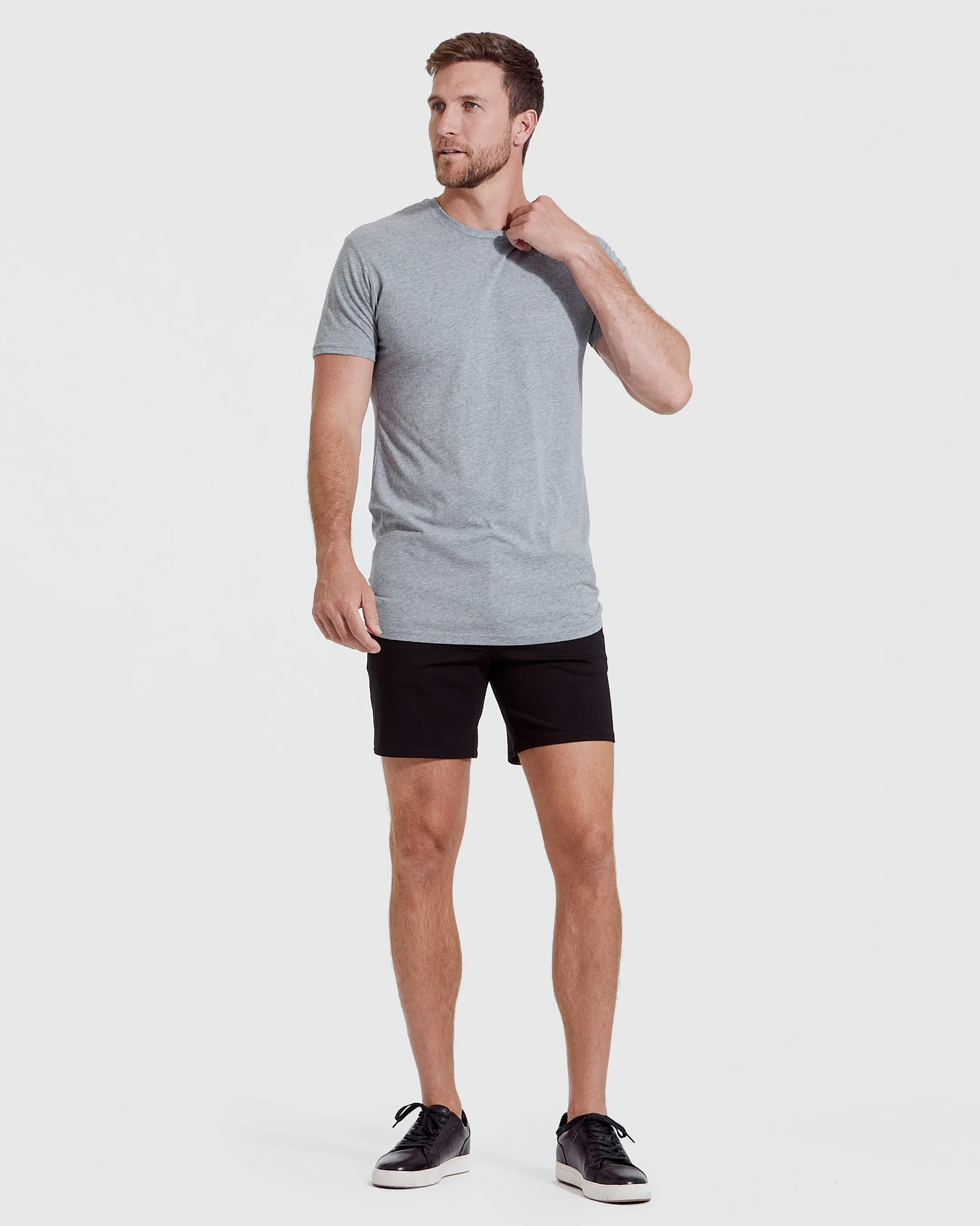 Heather Gray Tall Round Hem Crew Neck T-Shirt