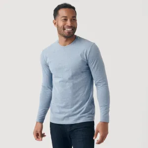 Heather Indigo Long Sleeve Crew Neck Tee