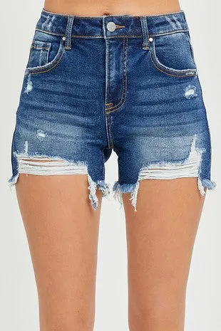High Rise Distressed Shorts - Effortlessly Cool & Comfortable for Summer