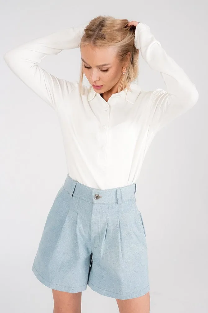 Hill Cotton Longsleeve Top Ecru