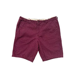 Hollister Classic Fit Burgundy Patterned Cotton Shorts Size 38 #6599