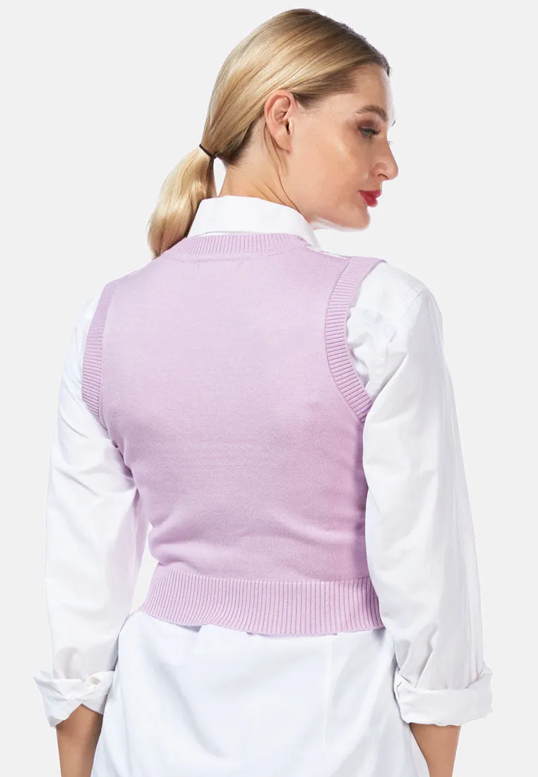 Houndstooth Knitted Vest Top