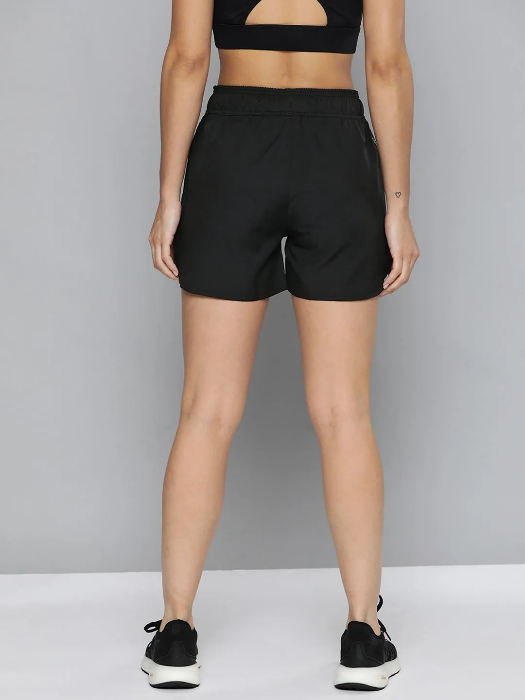 HRX By Hrithik Roshan Training Women Jet Black Rapid-Dry Solid Training Shorts