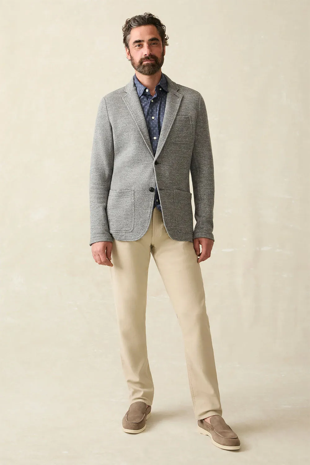 INLET KNIT BLAZER Medium Grey Melange