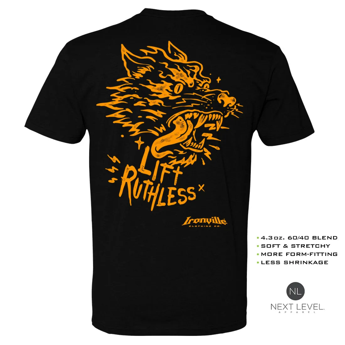 Ironville LIFT RUTHLESS Soft-Blend Fitted Gym T-shirt