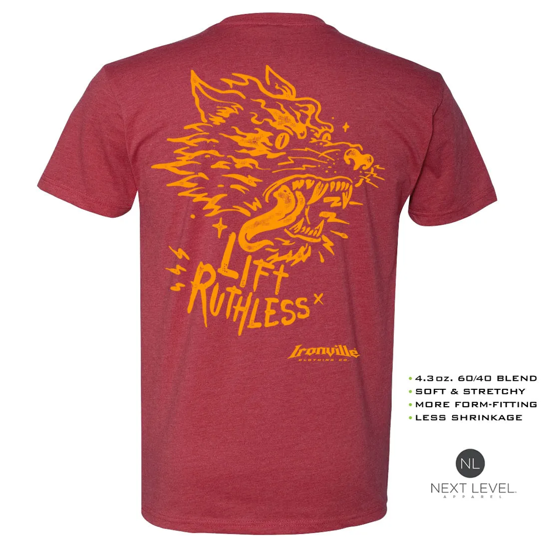 Ironville LIFT RUTHLESS Soft-Blend Fitted Gym T-shirt