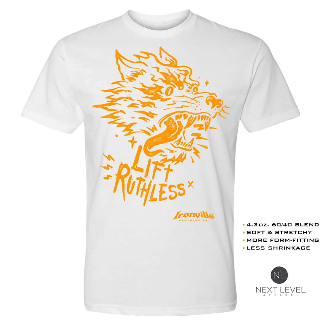 Ironville LIFT RUTHLESS Soft-Blend Fitted Gym T-shirt