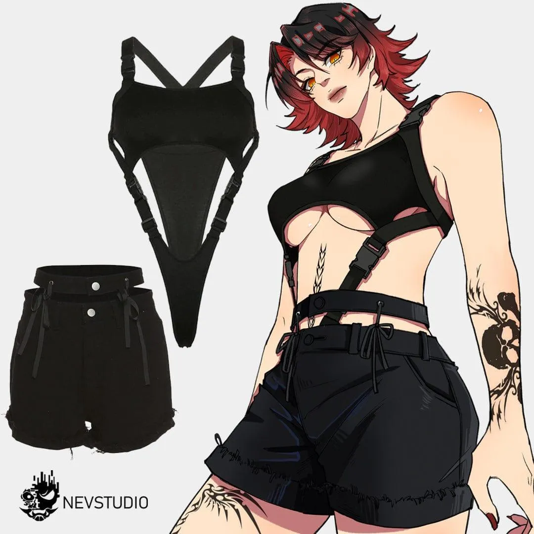 Irregular Cutout Button Sexy Jumpsuit