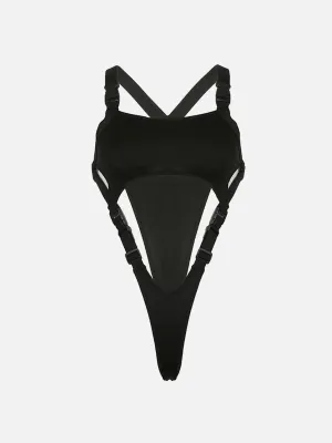 Irregular Cutout Button Sexy Jumpsuit