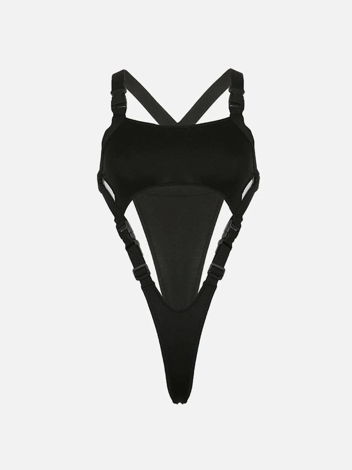 Irregular Cutout Button Sexy Jumpsuit