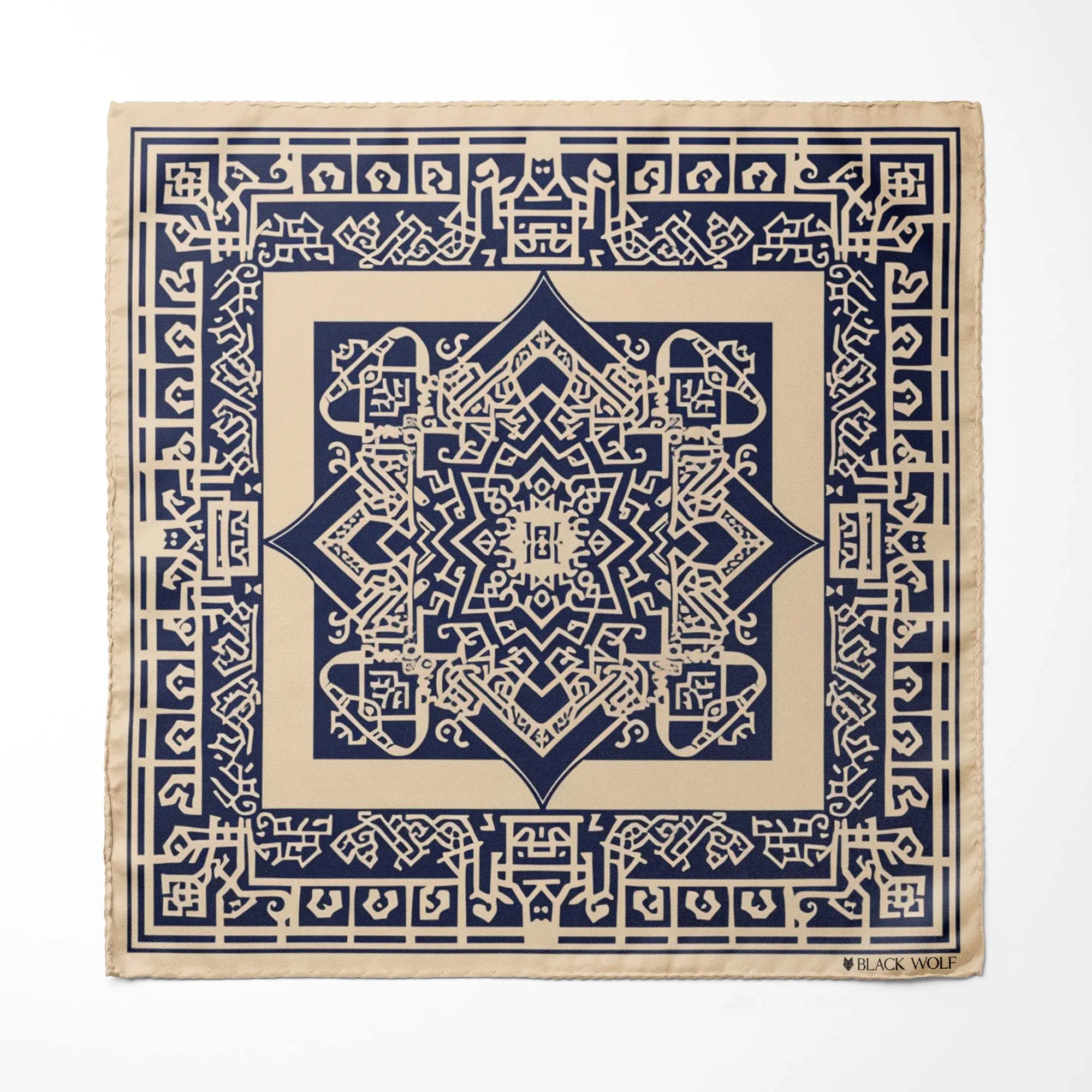 ISLAMIC ARABESQUE ART SILK POCKET SQUARE